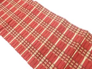 変わり格子模様織出し名古屋帯